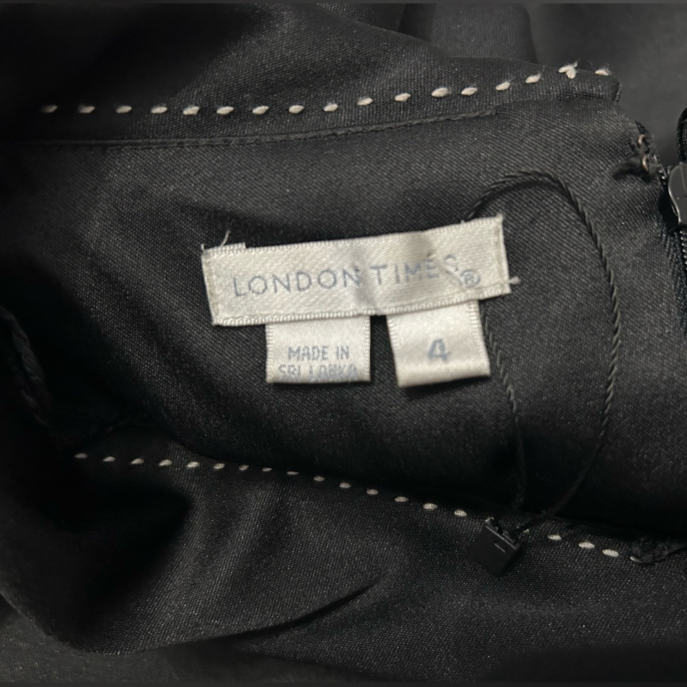 London Times Black Dress Size 4 - Picture 11 of 15